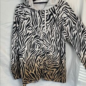 Chico's Zenergy Zebra Cardigan Ombré Zip Hoodie Size 4 (XXL)